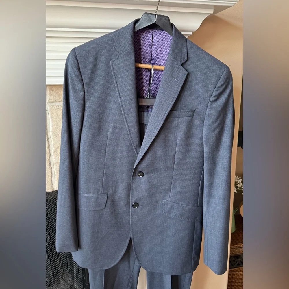 Ted Baker Men's Classic Charcoal Dark Gray Suit Jacket Pants London Endurance